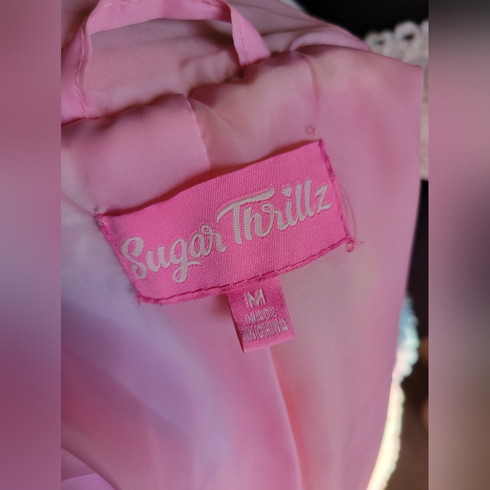 Sugar Thrills women size medium teddy jacket-multi colored - Picture 5 of 8
